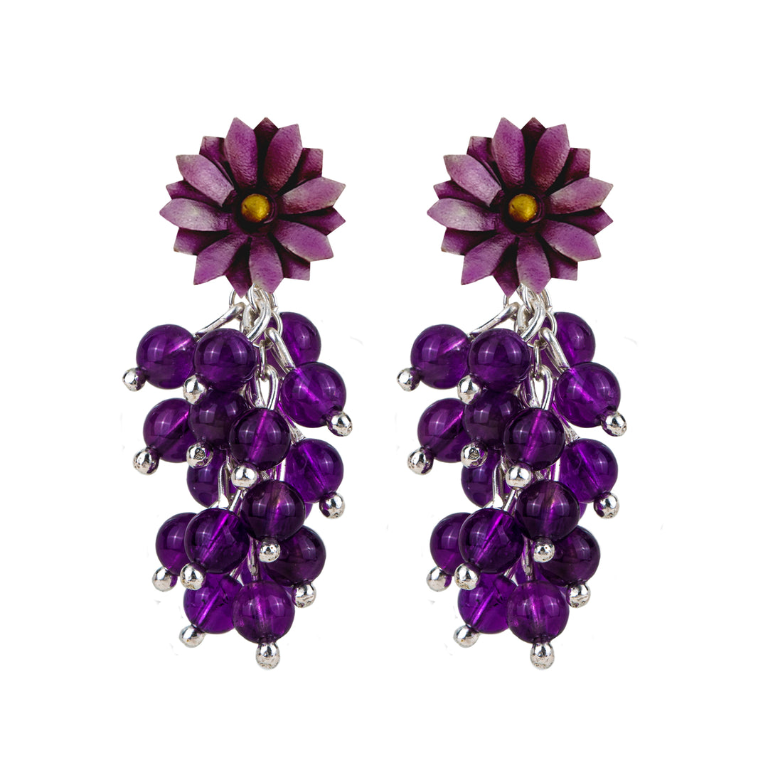 Aster Earrings with Cluster Amethyst