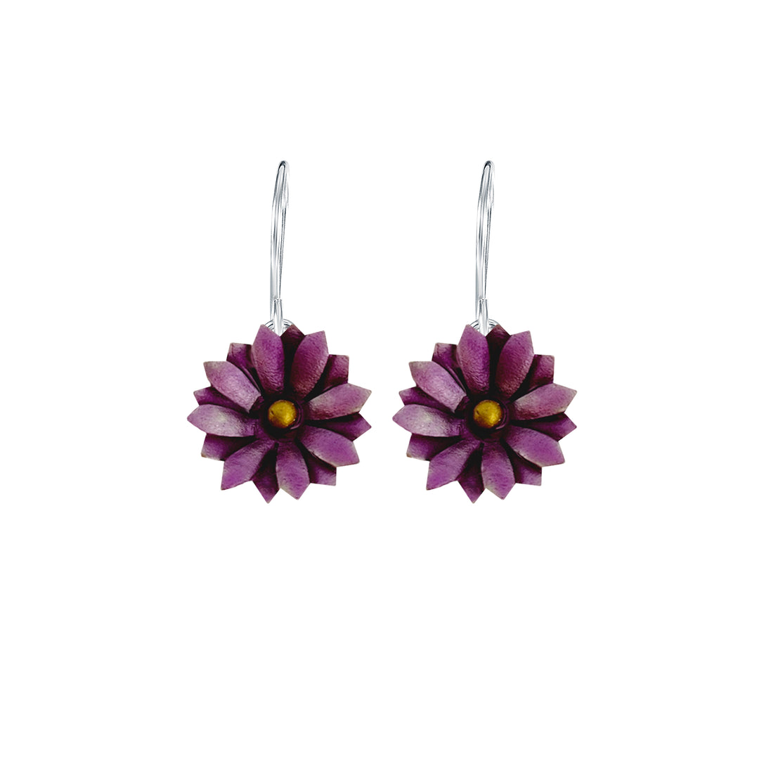Dangle Aster Flower Earrings