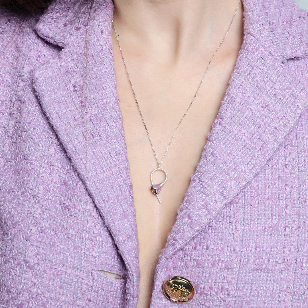 Drop Purple Crocus Necklace