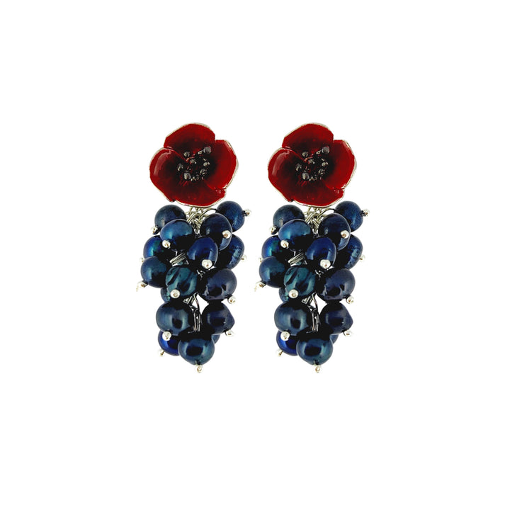 Poppy Earrings With Cluster Pearls