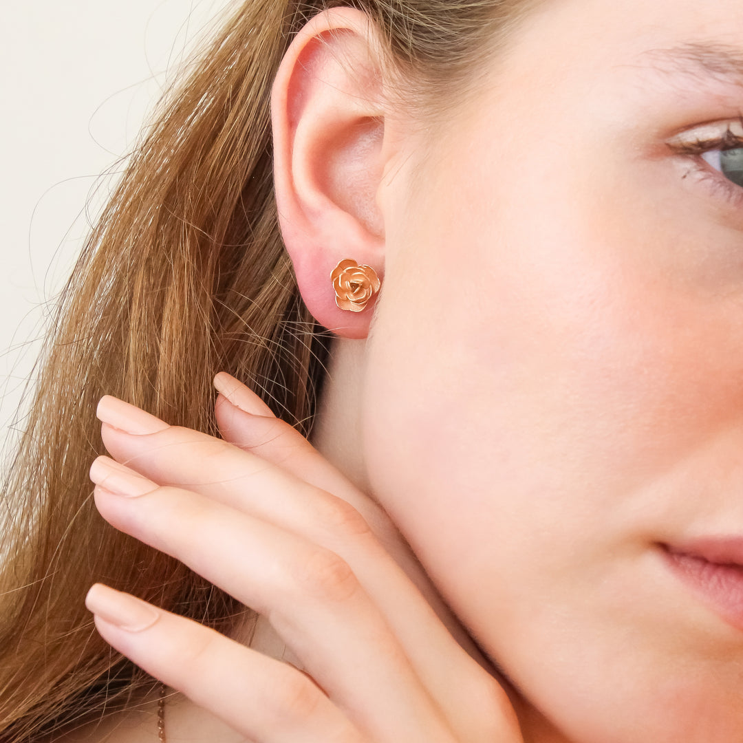 Pink Rose Earrings