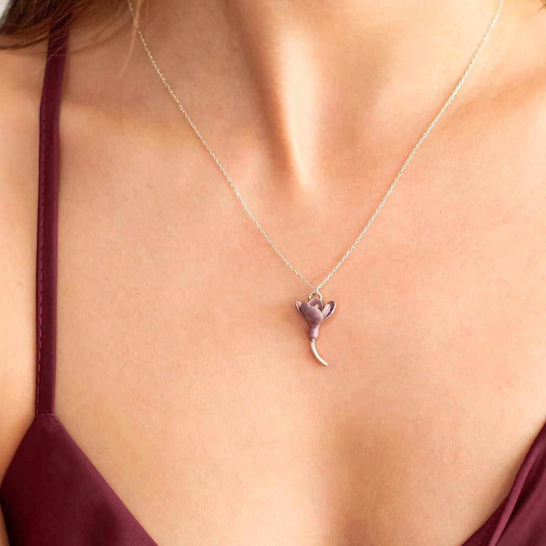 Purple Crocus Necklace
