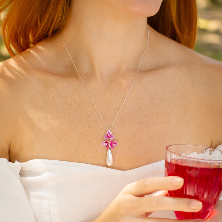 Pearl Bougainvillea Necklace