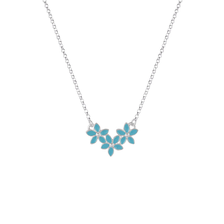 Three Forget Me Not Flower Necklace