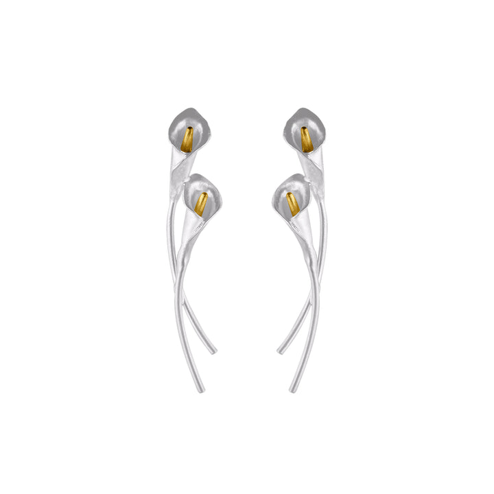 White Calla Branches Earrings