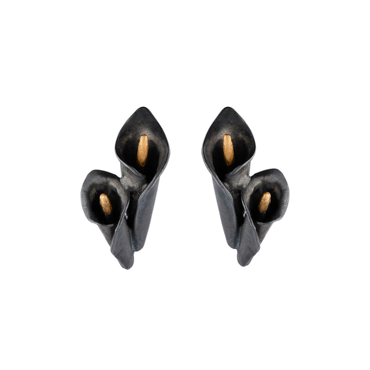Black Calla Bunch Earrings