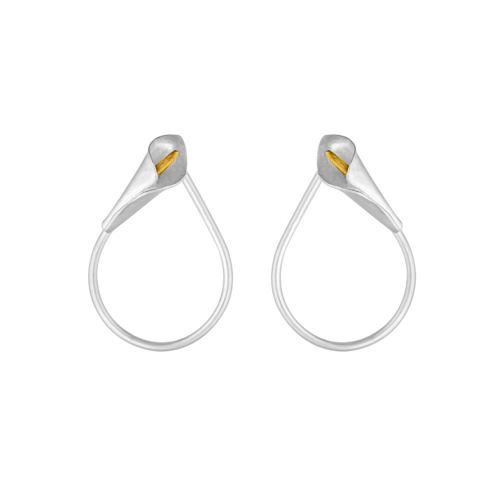 Drop White Calla Earrings