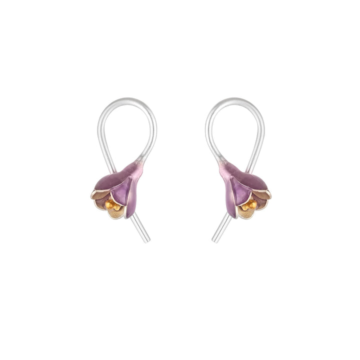 Tiny Drop Crocus Branch Earring