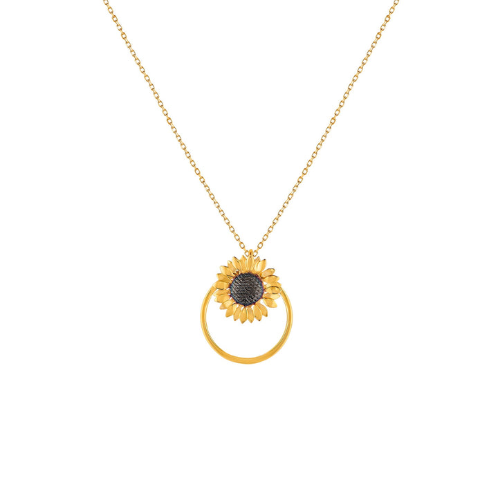 Circle Sunflower Necklace
