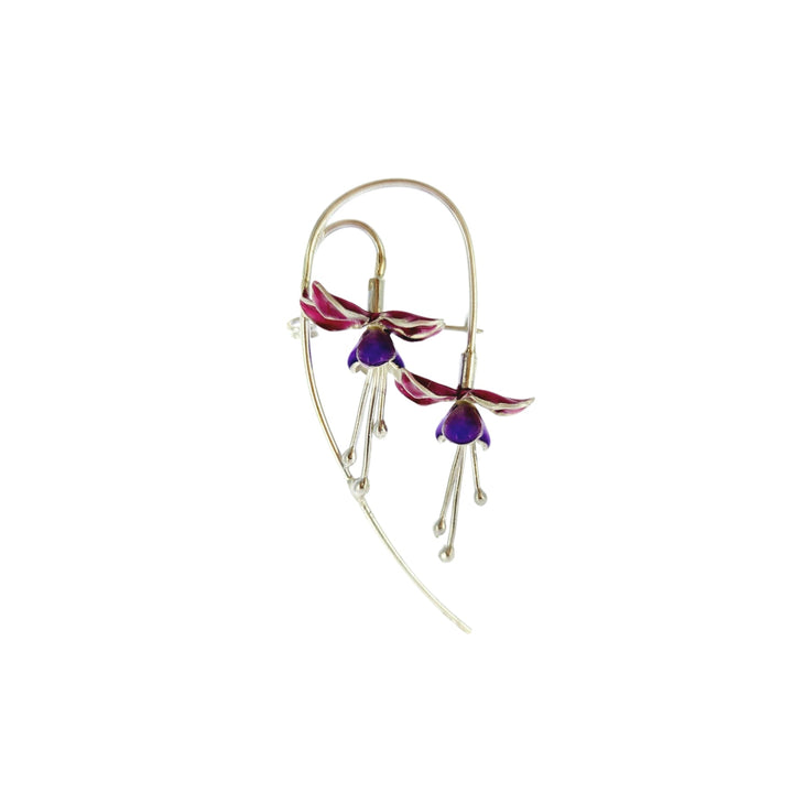Two Branch Fuchsia Brooch
