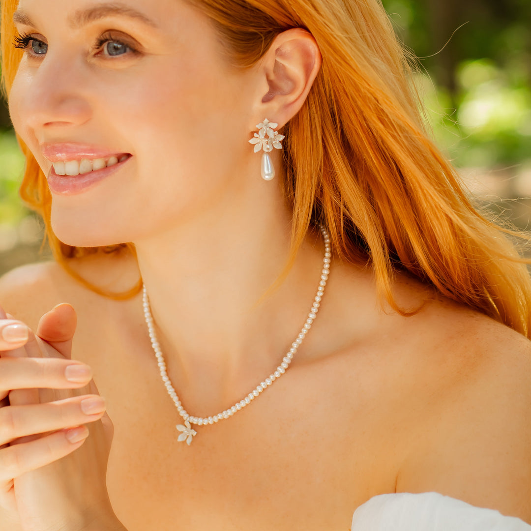 Jasmine Flower Pearl Necklace