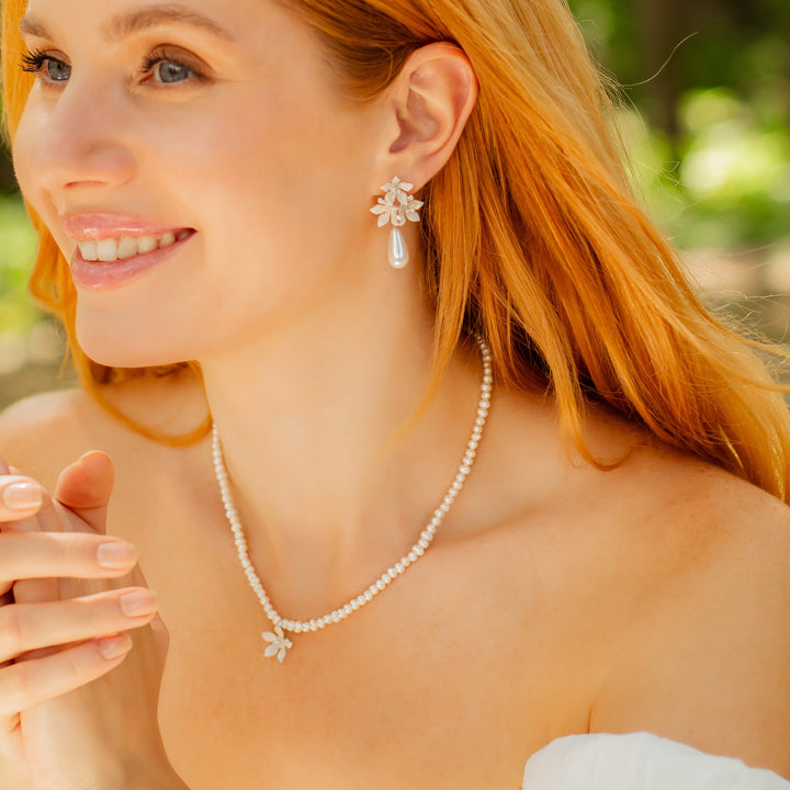 Jasmine Flower Pearl Necklace