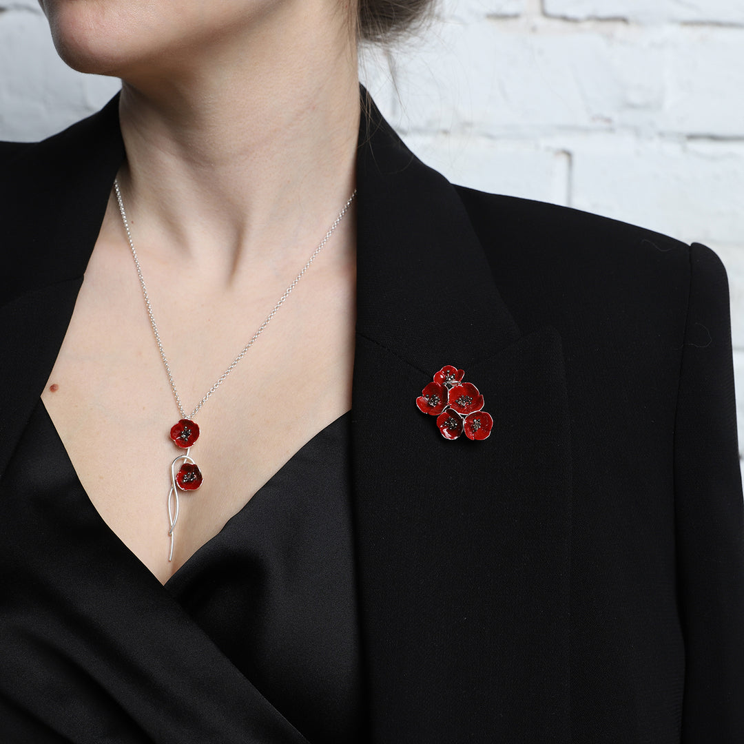 Poppy Field Brooch