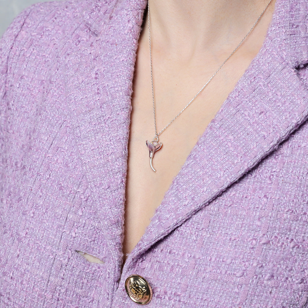 Purple Crocus Necklace