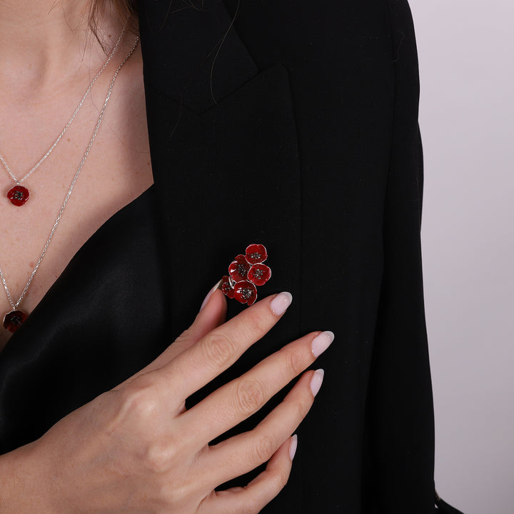 Poppy Field Brooch