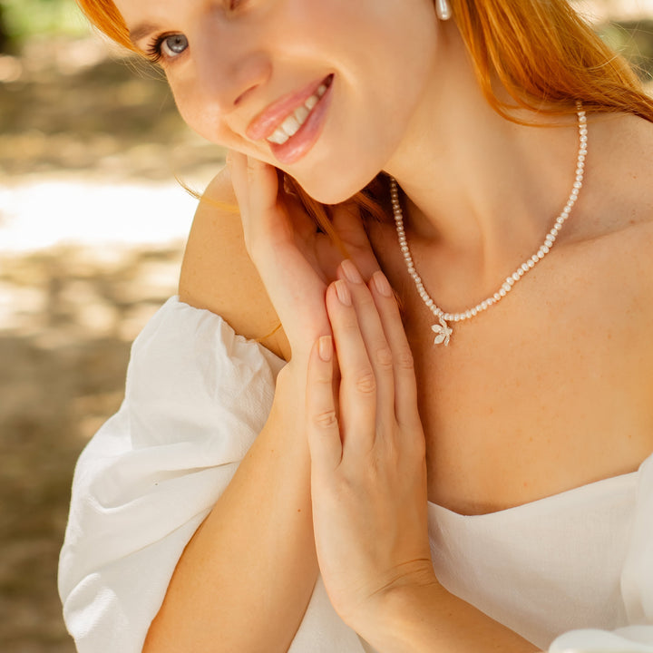 Jasmine Flower Pearl Necklace