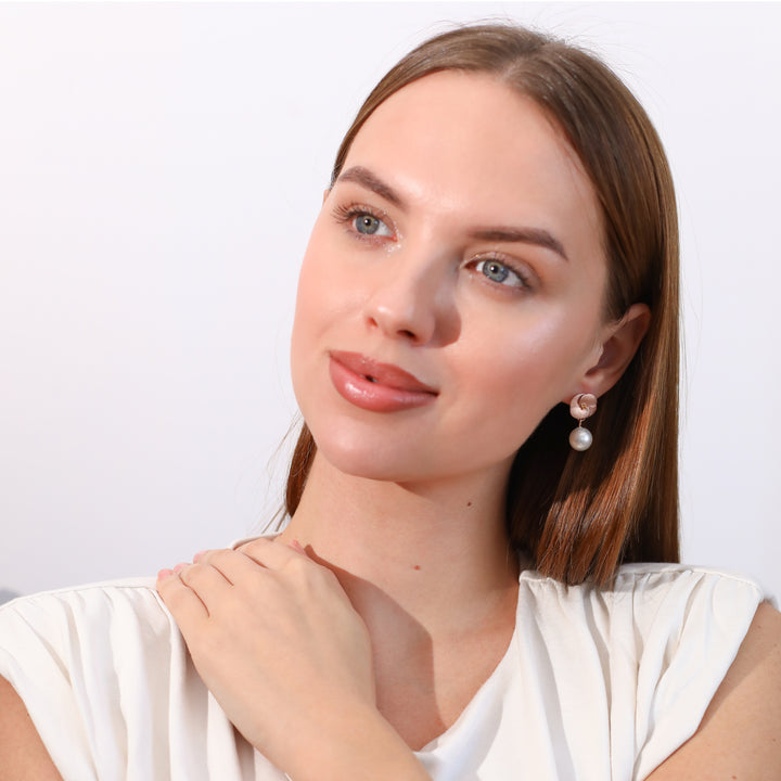Crown of Thorns Flower Earrings with Pearl