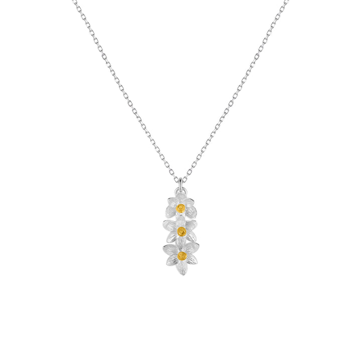 Three Daffodil Flowers Necklace