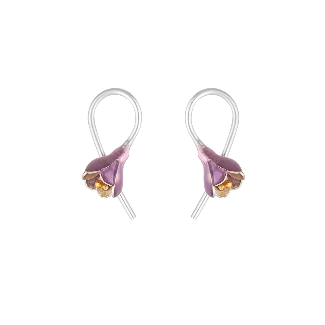 Drop Purple Crocus Earrings