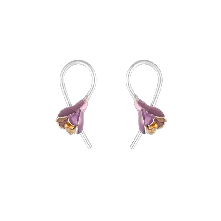Drop Purple Crocus Earrings