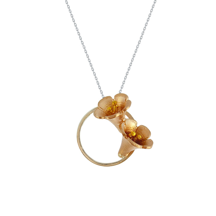 Trumpet Vine Flowers Necklace