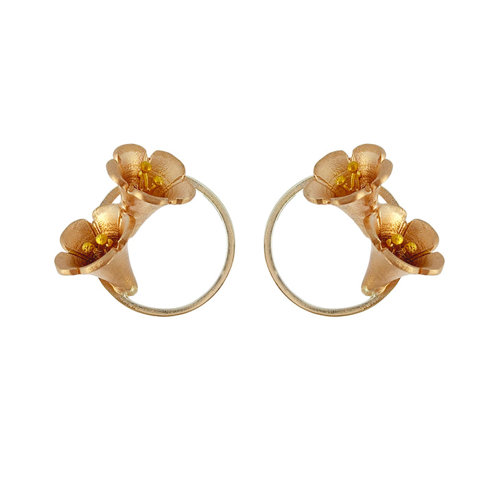 Trumpet Vine Flowers Earrings