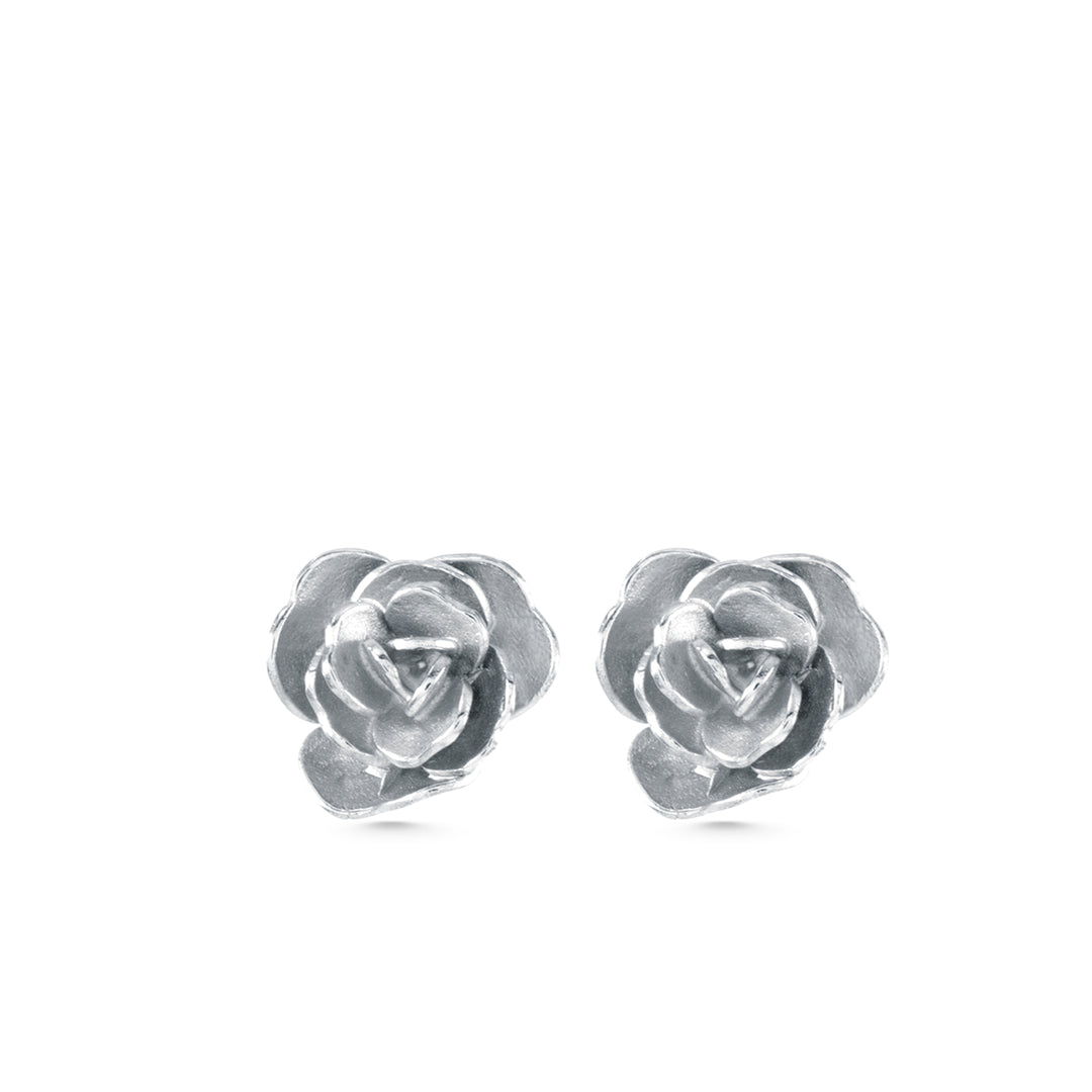 White Rose Earrings