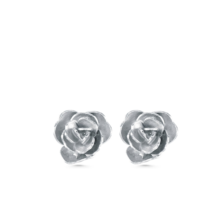 White Rose Earrings