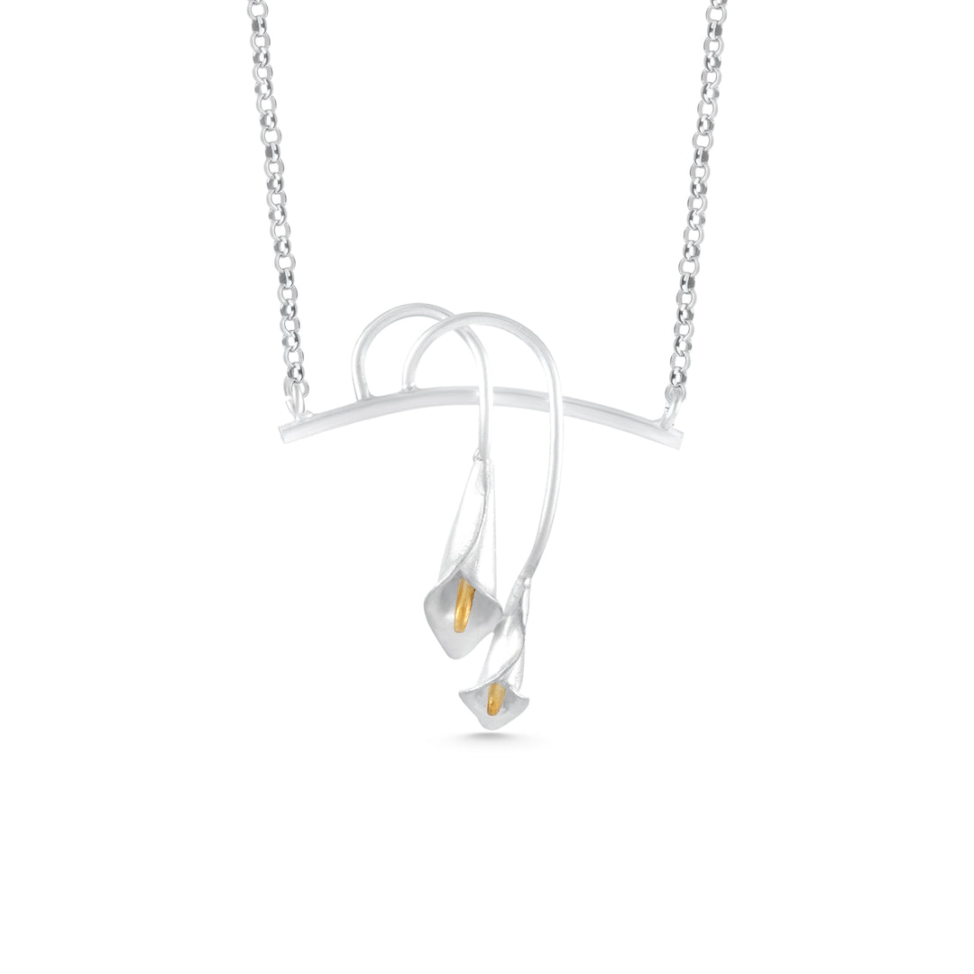 White Calla Flowers Necklace
