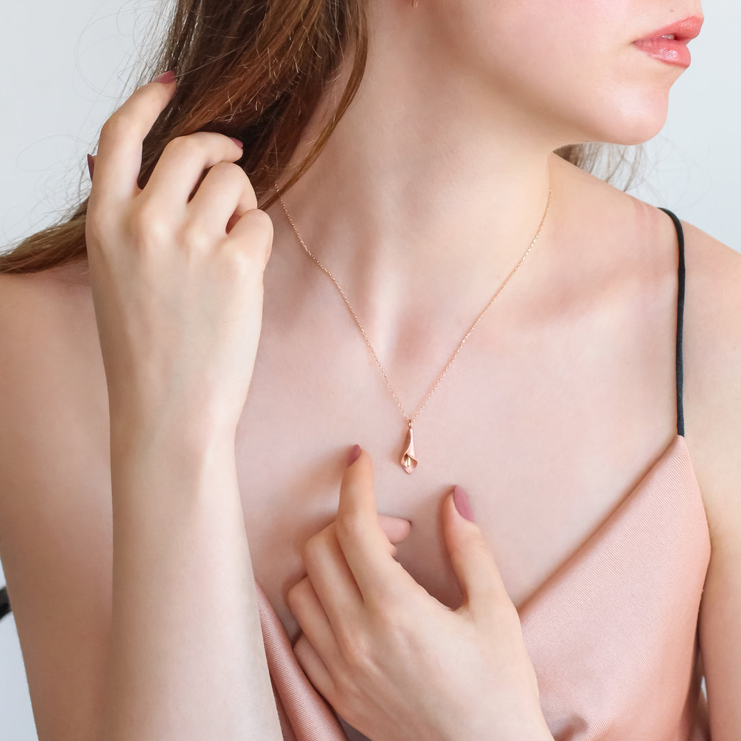 Pink Calla Lily Necklace