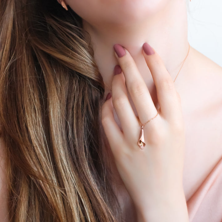 Pink Calla Lily Necklace