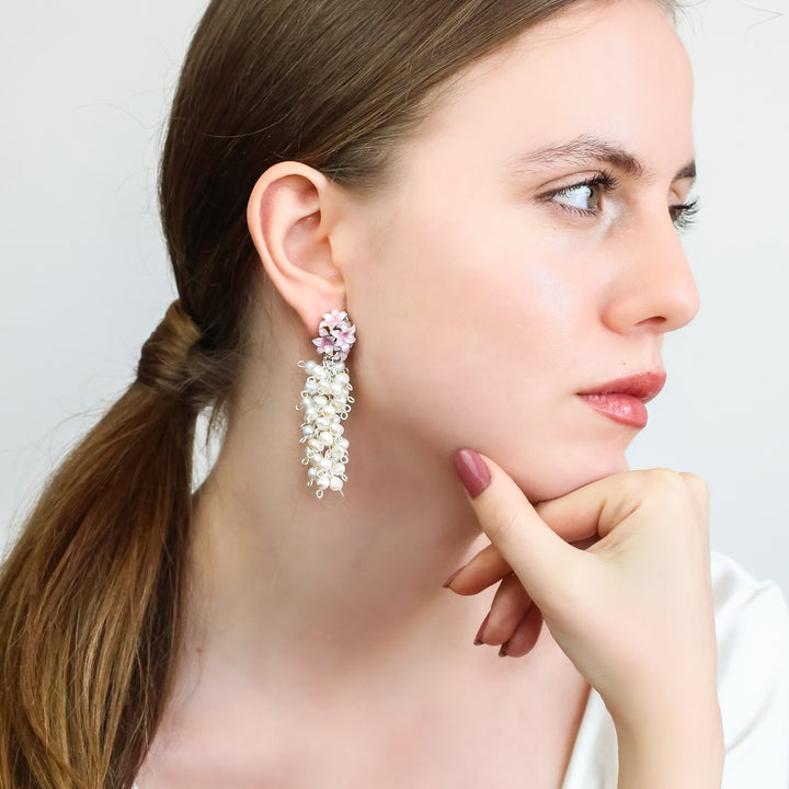 HYACINTH EARRINGS WITH CLUSTER PEARLS