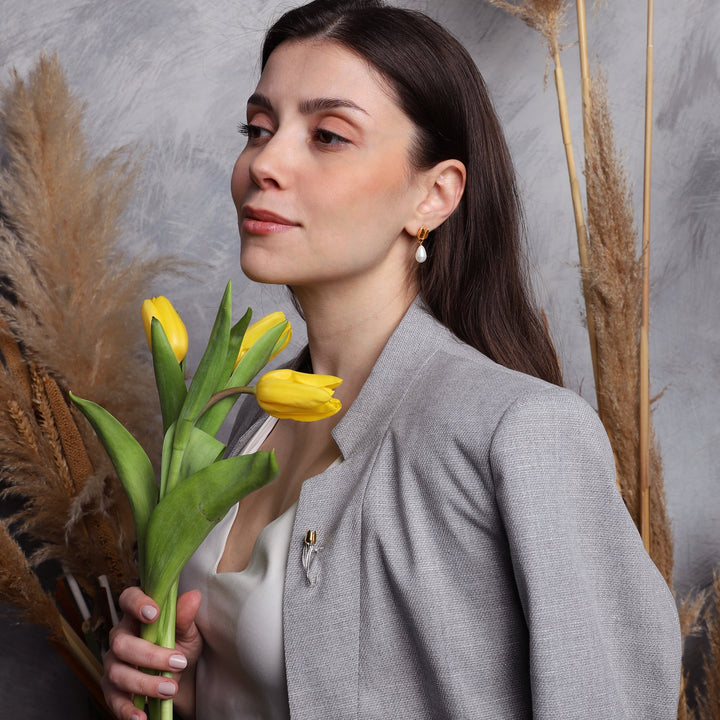 Yellow Tulip Brooch