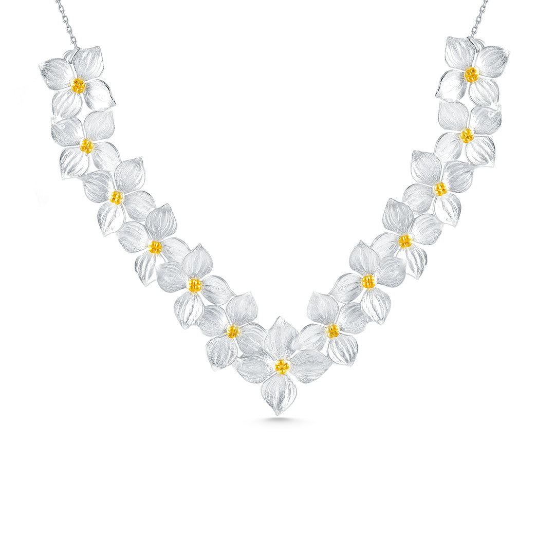 White Hydrangea Garden Necklace