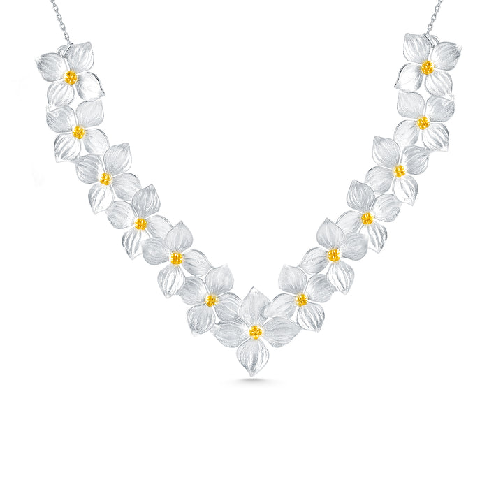 White Hydrangea Garden Necklace