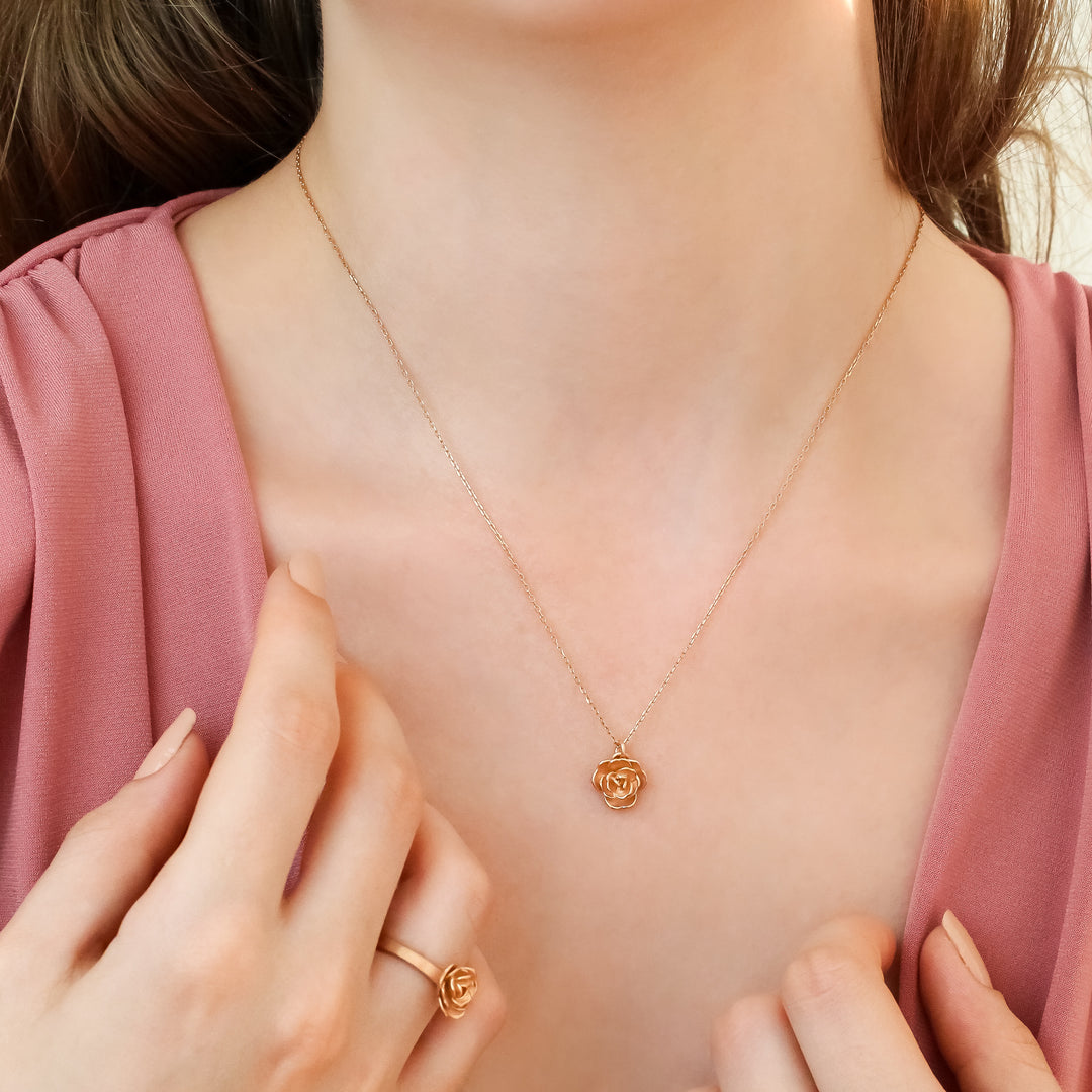 Pink Rose Necklace