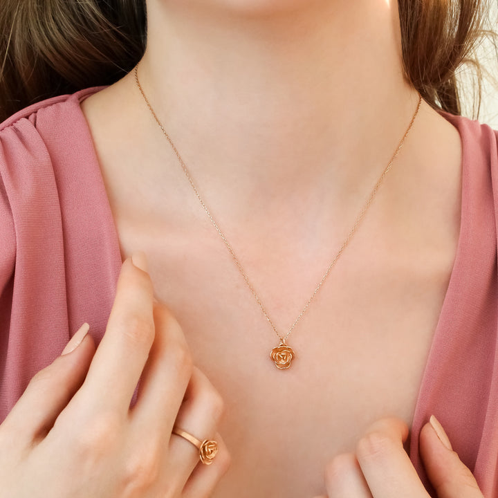 Pink Rose Necklace