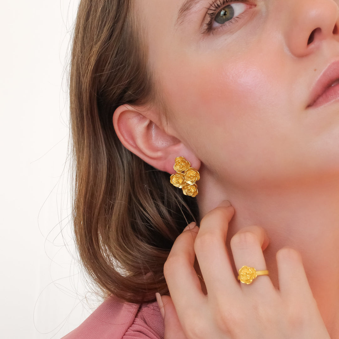 Yellow Rose Garden Earring