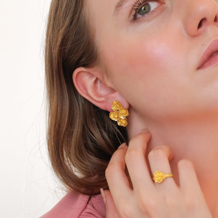 Yellow Rose Garden Earring