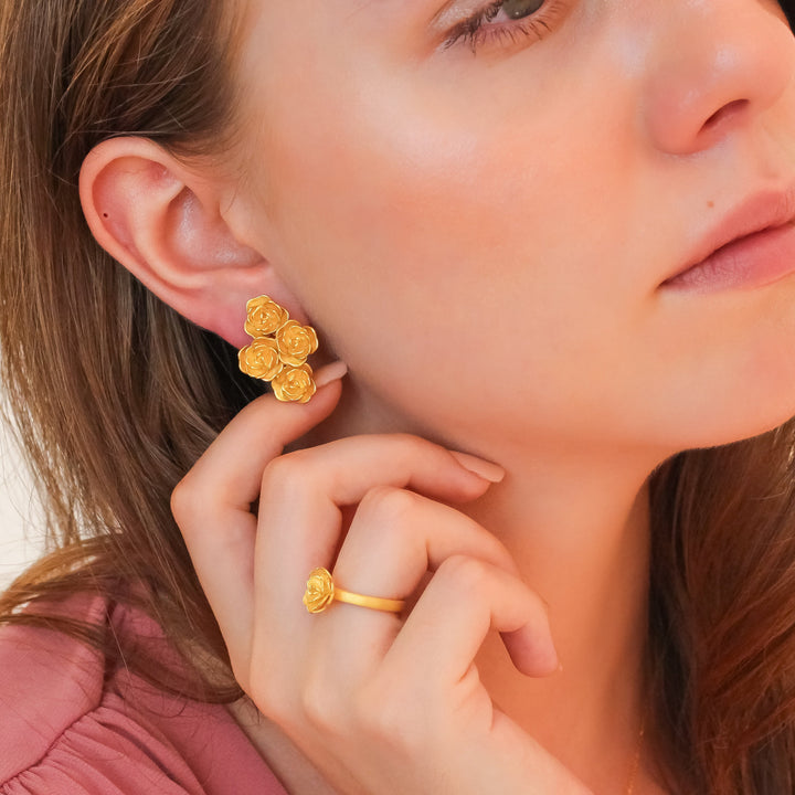 Yellow Rose Garden Earring