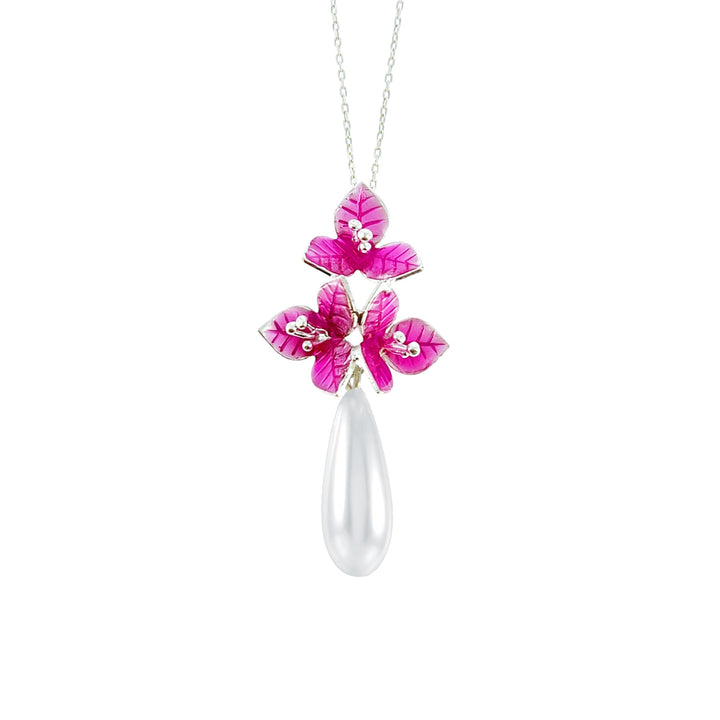 Pearl Bougainvillea Necklace