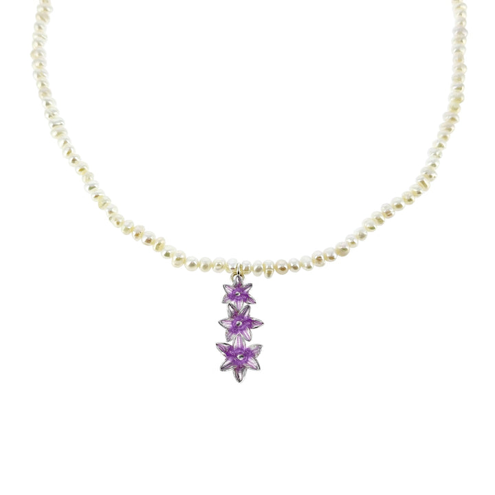Hyacinth Flower Pearl Necklace