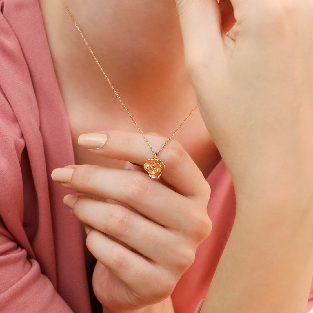Pink Rose Necklace