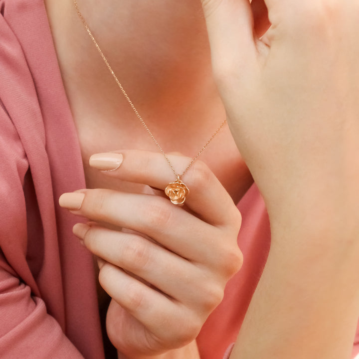 Pink Rose Necklace