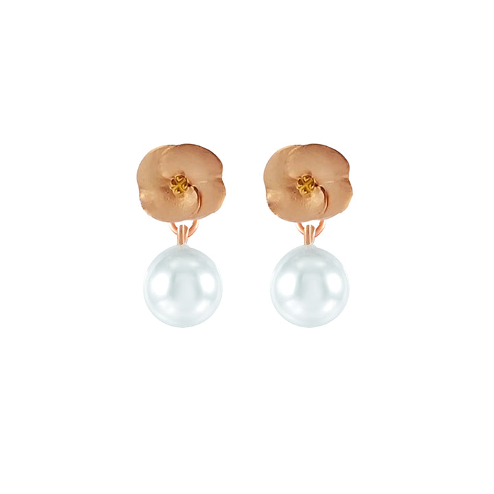 Crown of Thorns Flower Earrings with Pearl