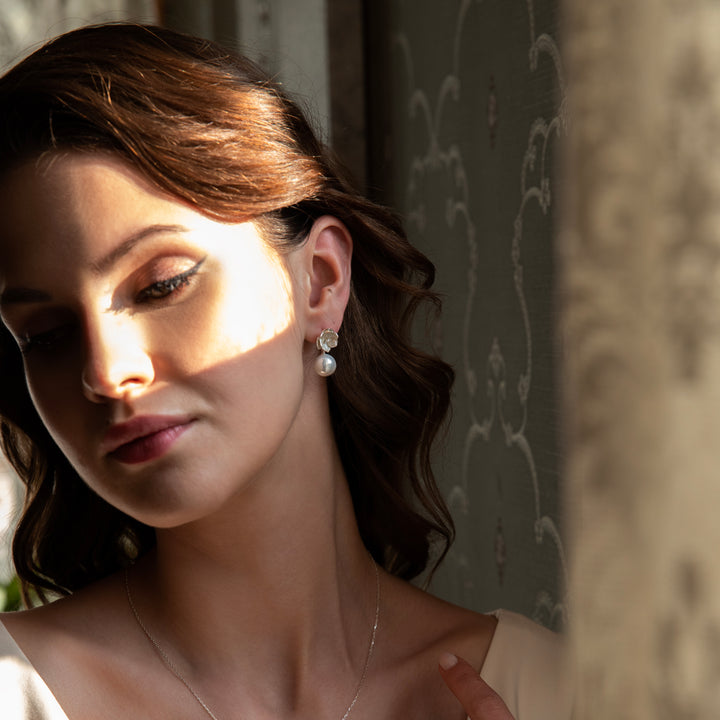 Magnolia Earrings with Pearl