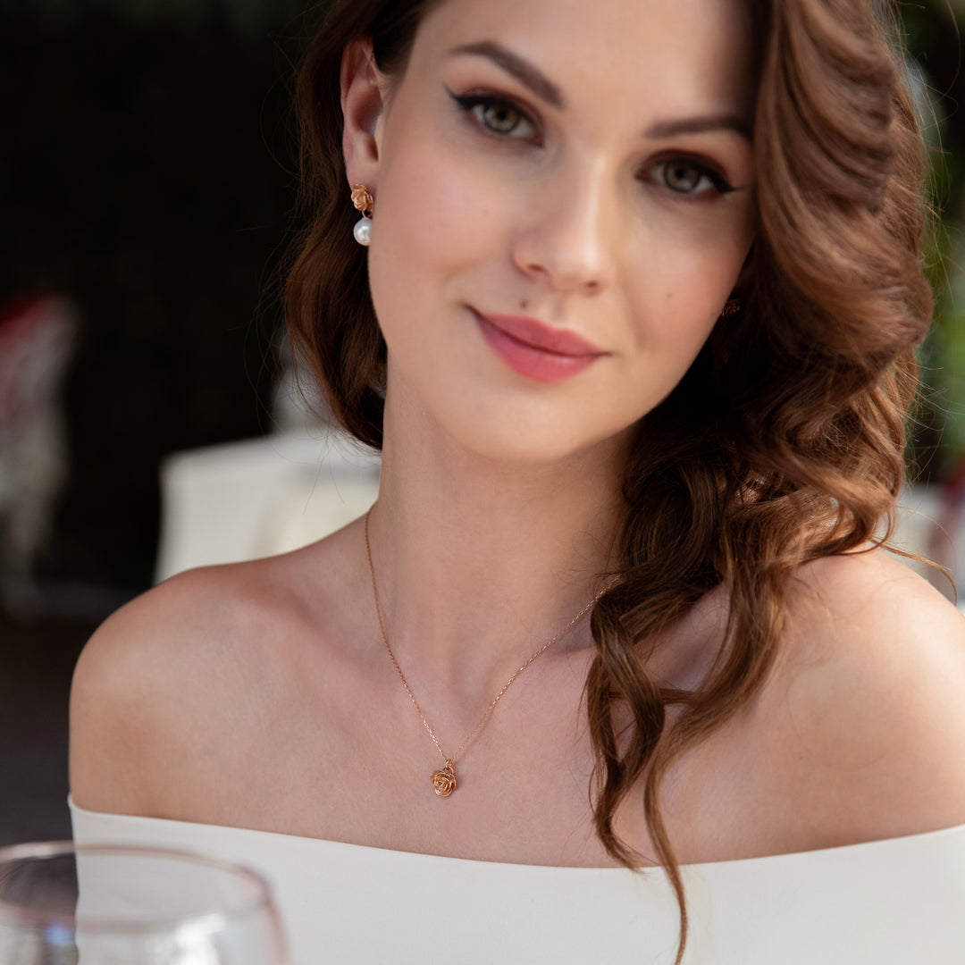 Pink Rose Necklace