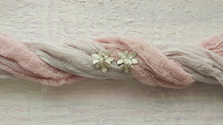 Three White Lilac Earrings