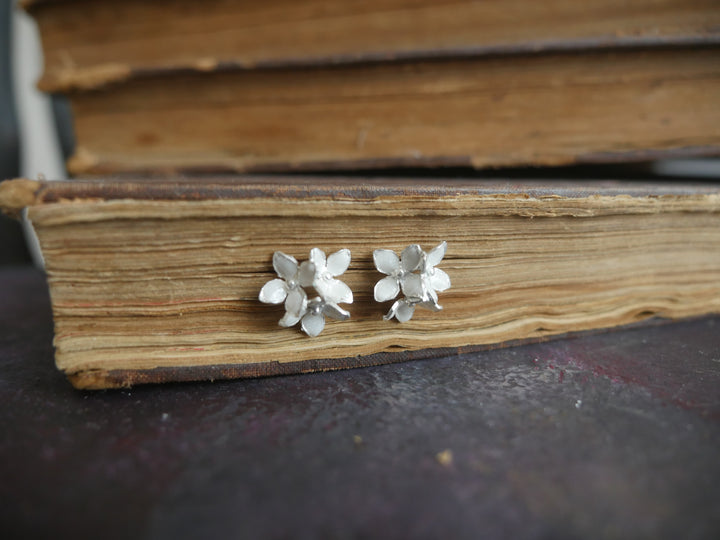 Three White Lilac Earrings